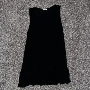 Black Sleeveless Ruffle-Hem Tunic - Women